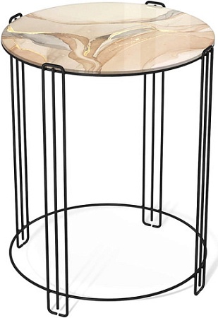 Журнальный столик Sheffilton SHT-CT53 (дымчатый топаз/черный муар)