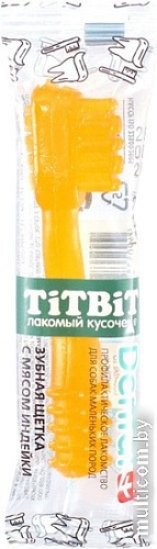 Лакомство для собак TiTBiT Dental+ Зубная щетка с мясом индейки 13 г