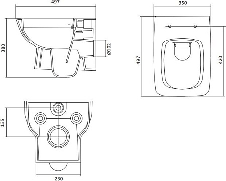 Унитаз Santek Нео Rimless 1.WH.30.2.411