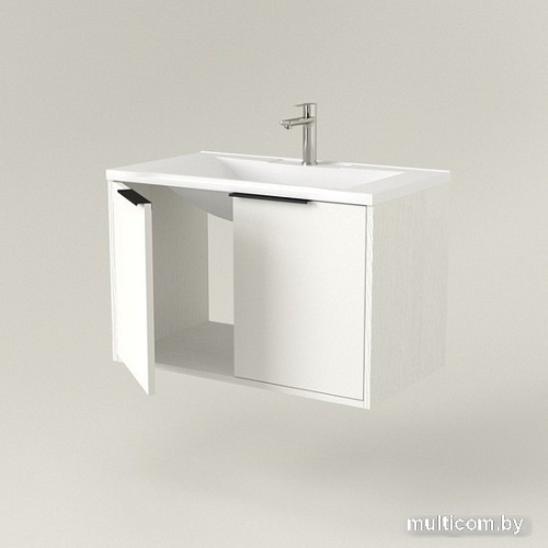 Дабер Тумба под умывальник 018 WeltWasser Deilbach 7517-80 Т18.8W.0.5Ч (белый древесный/ручка черная)