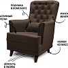 Интерьерное кресло Mio Tesoro Каприз (Velutto 23/шоколад)