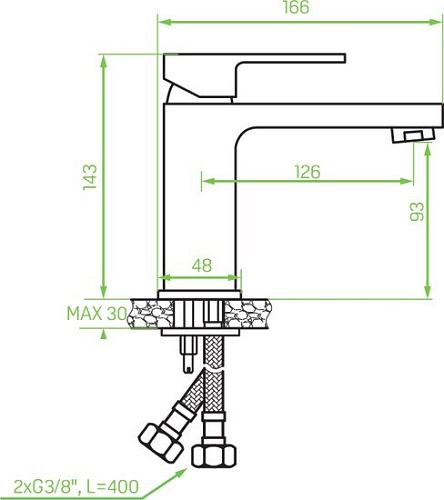 Смеситель Laveo Kvadrato BLQ 722D