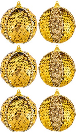 Елочная игрушка Elan Gallery Золотые пайетки 970104 (золотистый)