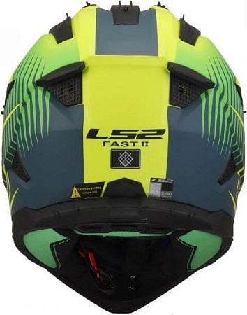 Мотошлем LS2 MX708 Fast II Duck (L, Green H-V Yellow)