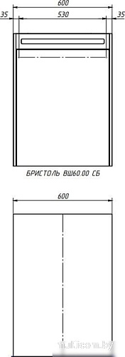 Belux Шкаф с зеркалом Бристоль ВШ 60 (1, белый глянцевый)