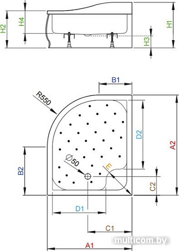 Душевой поддон Radaway Korfu E 100x80 (правый) [4E81400-03R]