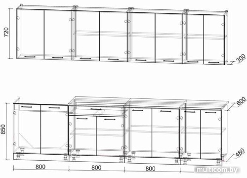 Кухня Интерлиния Мила Лайт 3.0 (салатовый/дуб венге)
