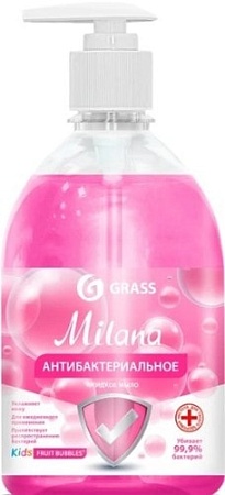 Grass Мыло жидкое антибактериальное Milana Kids Fruit bubbles 500 мл