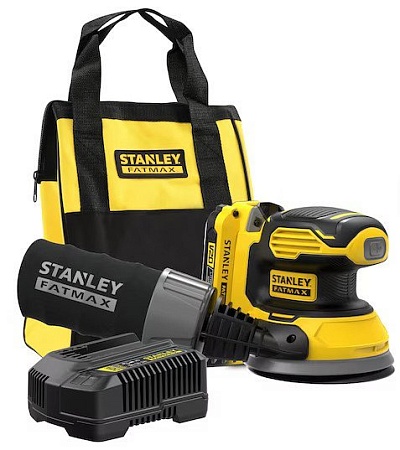Эксцентриковая шлифмашина Stanley SFMCW220D1S (с 1-им АКБ, сумка)