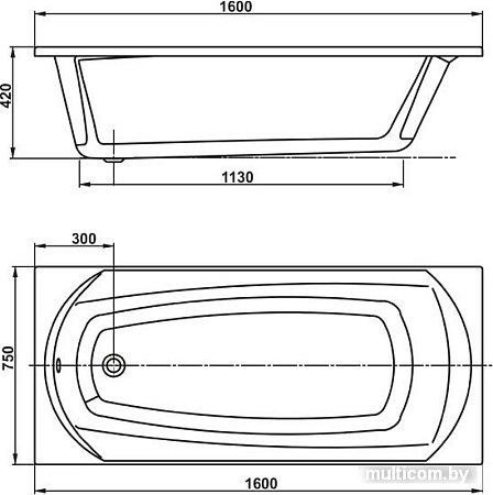 Ванна VagnerPlast Ebony 160