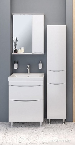 Runo Тумба с умывальником Runo Афина 60 + Moduo 60 (напольная, белый)