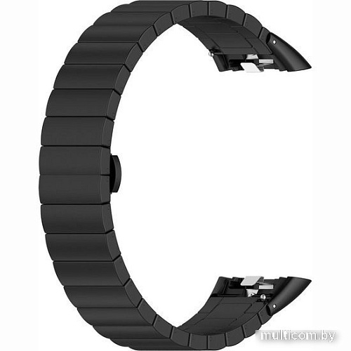 Браслет Rumi Snake металлический блочный для Huawei Band 6 / Honor Band 6 (черный)
