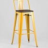 Стул Stool Group Tolix со спинкой YD-H765E-W LG-06 (желтый глянцевый/темное дерево)