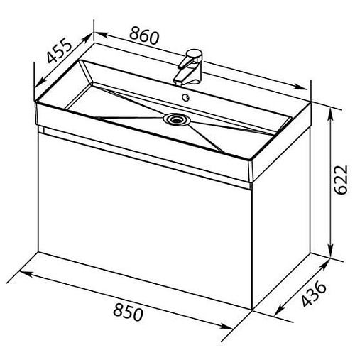 Мебель для ванных комнат Aquanet Тумба под умывальник Нью Йорк 85 203947