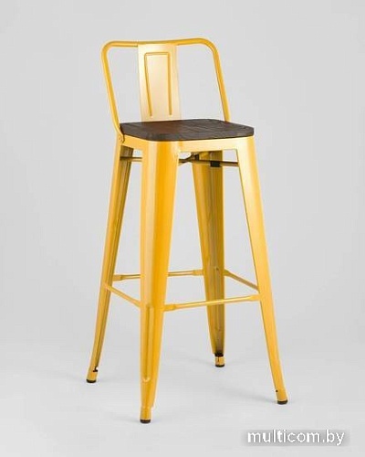 Стул Stool Group Tolix со спинкой YD-H765E-W LG-06 (желтый глянцевый/темное дерево)