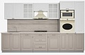 Готовая кухня Интерлиния Мила Деко 3.4 (белый-луна-травертин серый)