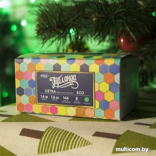 Световая сетка Luazon Сеть 144 LED 1.6х1.6 м (зеленый) 1585749