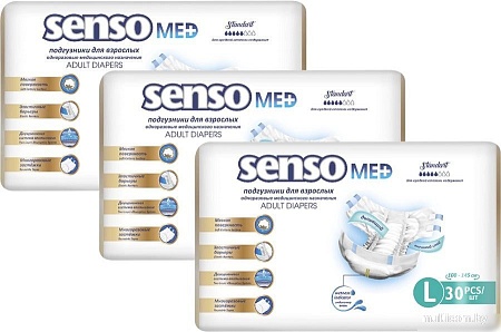 Подгузники для взрослых Senso Med Standart L (3x30шт)