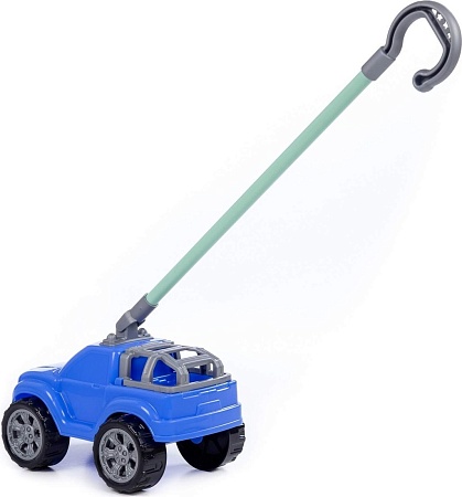 Игрушка-каталка Полесье Боби с ручкой 75014 (синий)