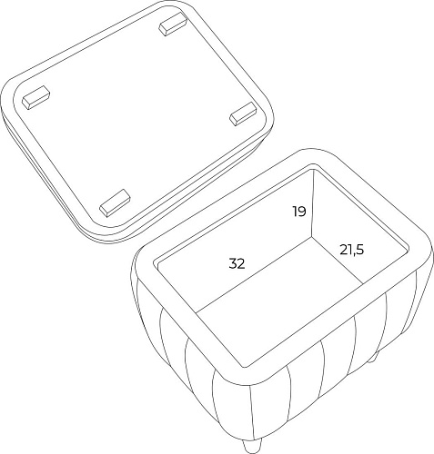 Пуфик Mio Tesoro Амма с ящиком для хранения (оливковый №30)