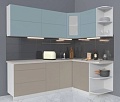Готовая кухня Интерлиния Мила Матте 1.5x2.2 А правая (океан-луна-травертин серый)