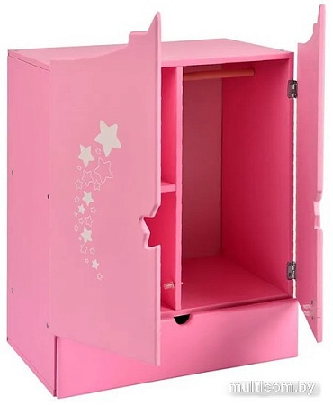 Шкаф для кукол Leader Toys Diamond Star c дизайнерским звездным принтом 74219 (розовый)