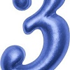 Свеча для торта Мультидом Овал Цифра 3 МС5-43 (синий)