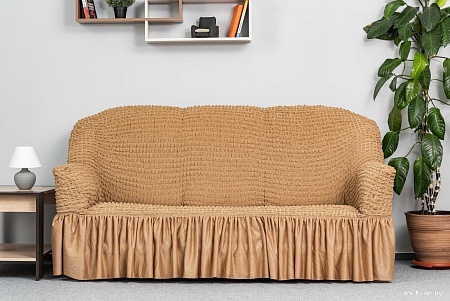 Комплект чехлов для дивана и кресла Софатэкс Люкс КПО-4 (кофе с молоком)