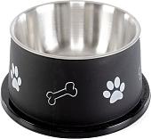 Миска ZooZooZoo Лапки и косточки SWT-6017-800/black (черный)