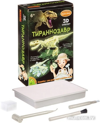 Набор для опытов Bondibon Науки с Буки Тираннозавр светящийся в темноте ВВ4206