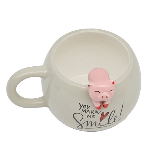 Кружка Mandarin Decor Хрюша D21C210368-400G (серый)