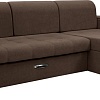 Диван Сириус Лидер-13 с оттоманкой ППУ 285x165 (Eva 27 велюр коричневый)