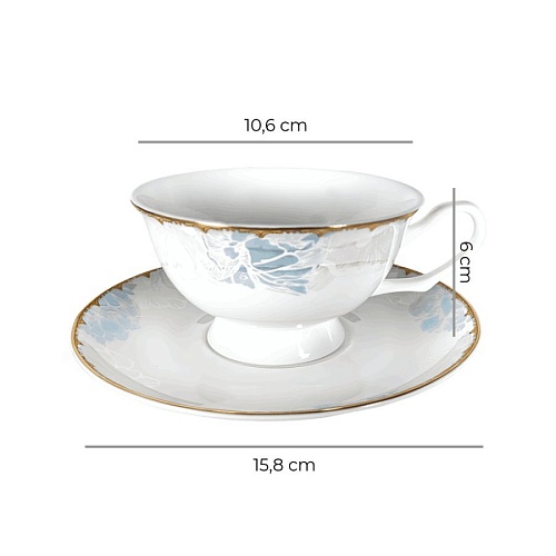 Чашка с блюдцем Mandarin Decor Шелк DS14F23089-220-2W