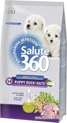 Сухой корм для собак Pet360 Salute 360 для щенков мелких пород с уткой и овсом 800 г