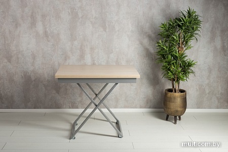 Журнальный столик Levmar Accord D68/S59 (дуб шамони светлый/хром)