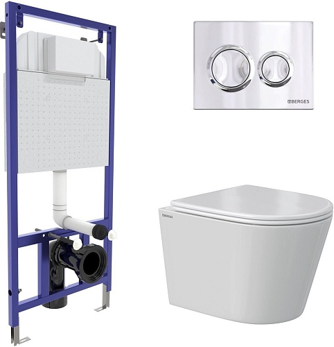 Унитаз подвесной Berges Wasserhaus Vita Rimless 043377 (с сиденьем)