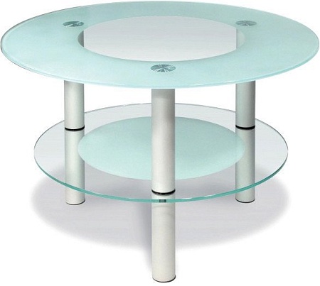 Журнальный столик Мебелик Кристалл 3 (алюминий/прозрачный)
