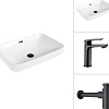 Умывальник Lauter 21441A + Sky 21СК533BS с сифоном 21635B (черный матовый)