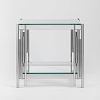 Журнальный столик Stool Group Гэтсби 55x55 EET-027 (прозрачное стекло/сталь серебристый)
