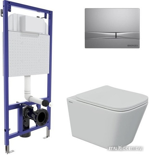 Унитаз Berges Wasserhaus Floe S Rimless 043248 (с сиденьем)