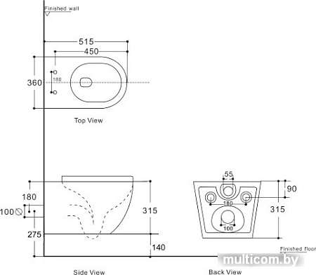 Унитаз Aquanet Rimless Cetus 2.0 W LX-1901