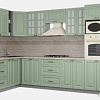 Готовая кухня Интерлиния Мила Деко 1.88x3.4 правая (мята-мята-травертин серый)