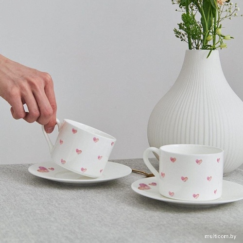 Чашка с блюдцем Mandarin Decor Сердце DS14F24703-250-2W