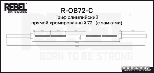 Гриф для штанги Rebel R-OB72-C
