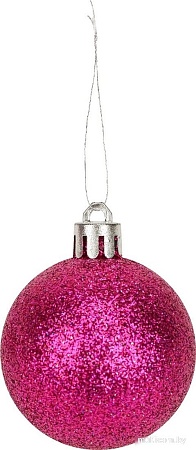 Елочная игрушка Miland Новогоднее настроение НУ-5635 (24 шт, 5 см, насыщенный розовый)