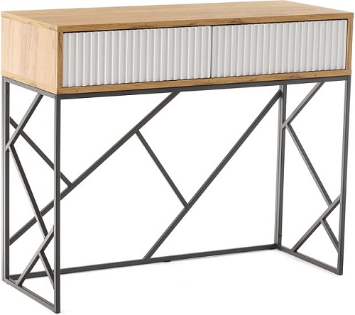 Консольный стол RasGar Грация 2 (черный/дуб сантана/белый)