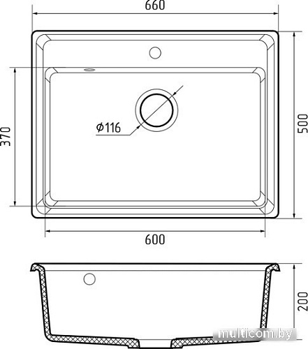 Кухонная мойка GranFest GF-LV-660 (графит)