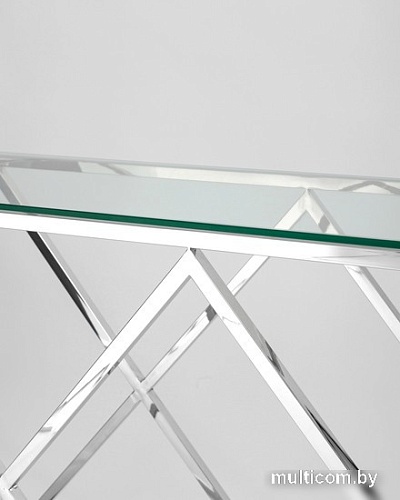 Консольный стол Stool Group Инсигния 120x40 ECST-026 (прозрачное стекло/сталь серебристый)