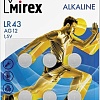 Элементы питания Mirex LR43 (AG12) Mirex блистер 6 шт. 23702-LR43-E6