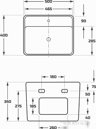 Умывальник Maxonor Pure Life Mistico PL-SK708350-18 подвесной (белый глянец)